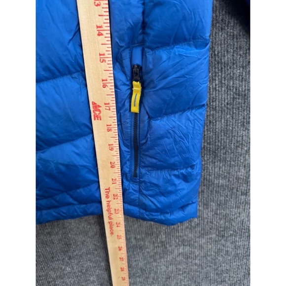 LL Bean Kids Ultralight 650 Down Hooded Jacket Blue Puffer Coat L 14-16 507404 - Picture 7 of 10